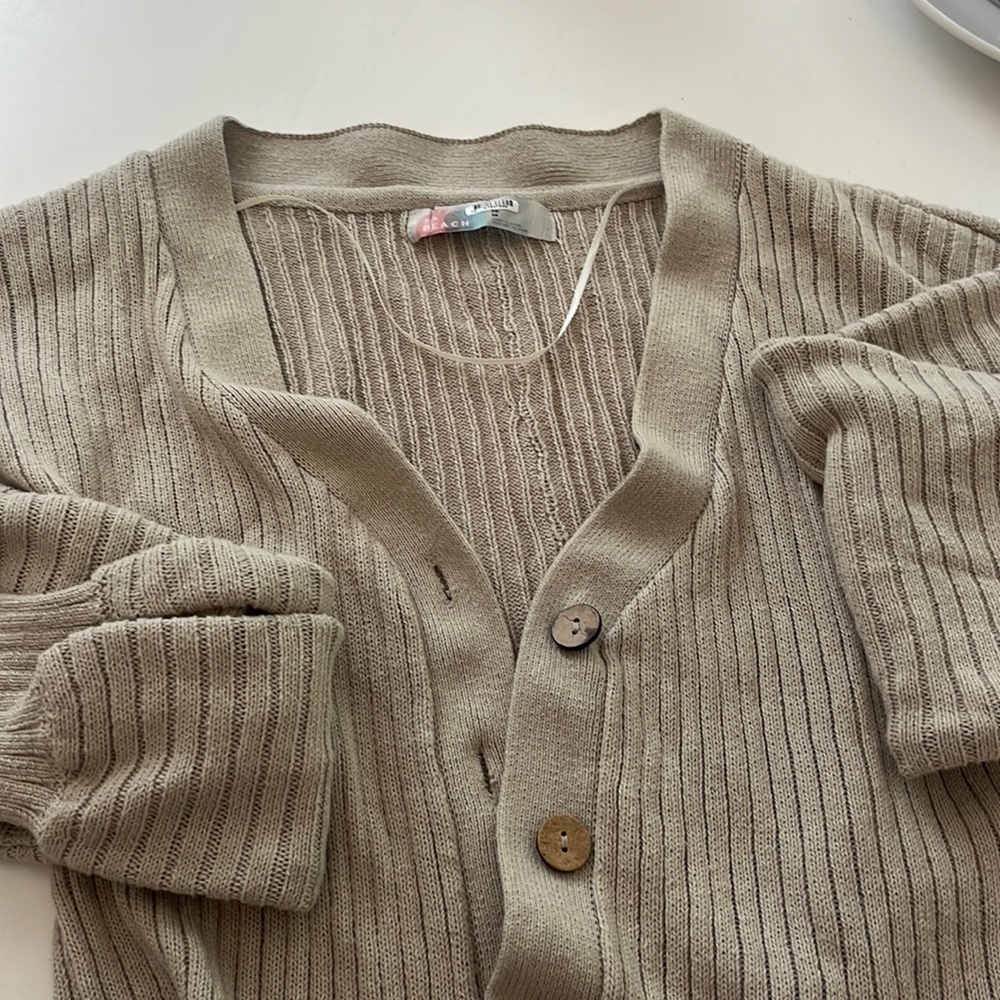 Free People Cropped tan cardigan